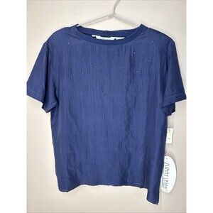Sunny Leigh NWT 90’s Silk Blouse Women’s M Short Sleeve Minimalist Vintage Top